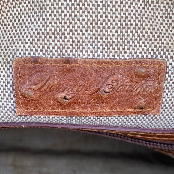 Vintage Dooney & Bourke Caramel/Cognac Ostrich Leather Shoulder/Tote Bag - Picture 12 of 13